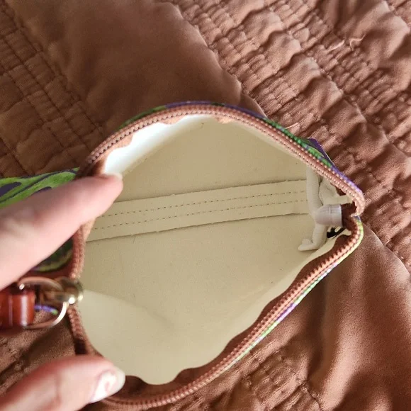 Dooney & Bourke Leaf Print Cosmetic Pouch - Purple and Green - Picture 4 of 4